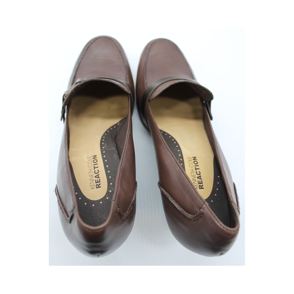 NWOT Kenneth Cole Reaction Brown Leather Cederama Slip On Wedge Loafers Shoes 11 - Picture 8 of 13